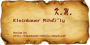 Kleinbauer Mihály névjegykártya